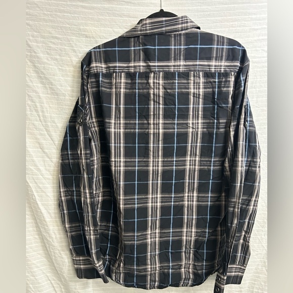 7 Diamonds Shirt Western Black Plaid Long Sleeve Pearl Snap Button Down Size XL - Picture 8 of 8